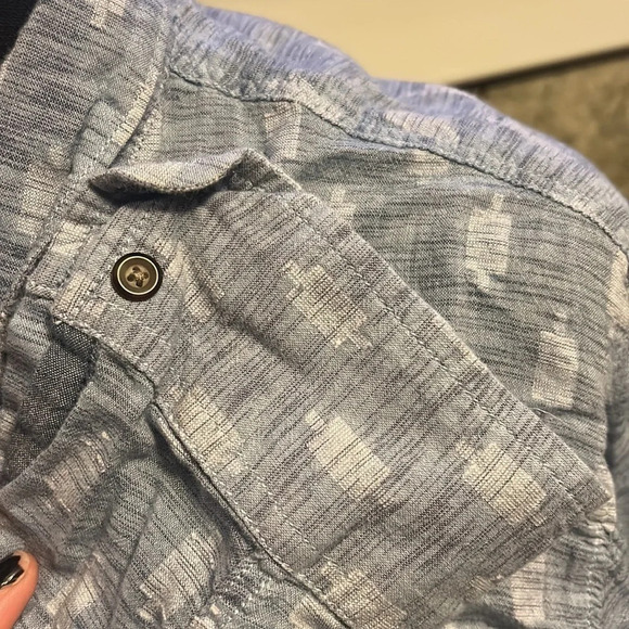 Blue Patterned Vans Button Up - Picture 3 of 4